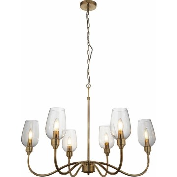 Endon 107791 - Kronleuchter mit Kette 6xE14/6W/230V Messing