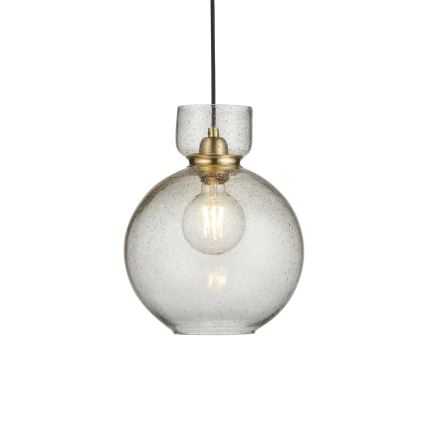 Endon 107948 - Pendelleuchte mit Kabelaufhängung, 1x E27/10W/230V, gold/rauchgrau