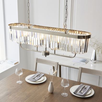 Endon 109058 - Kronleuchter an Kette 4xE14/6W/230V glänzender Chrom