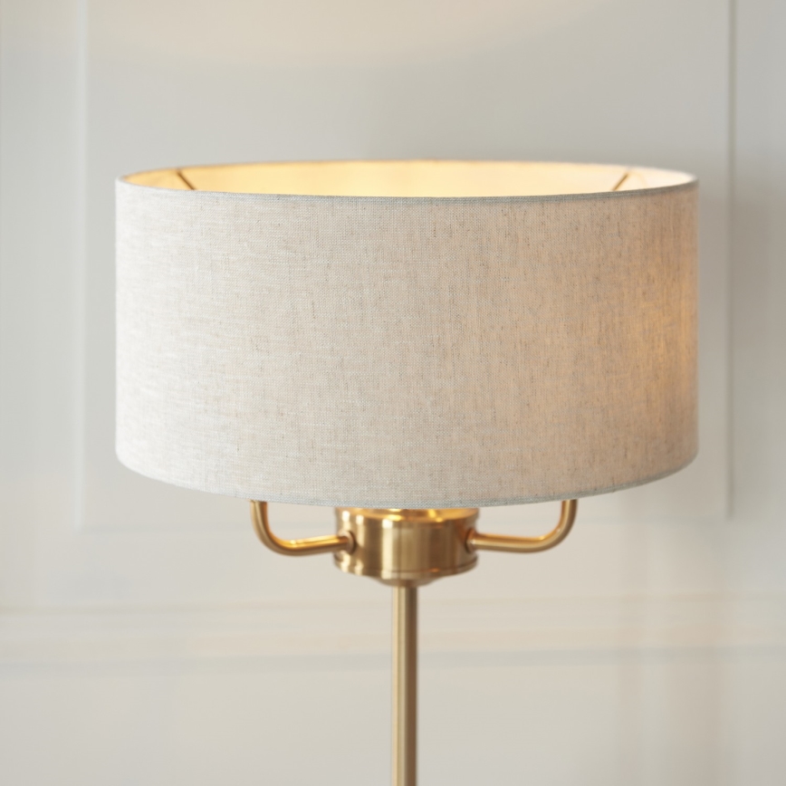 Endon 110721 - Tischleuchte HIGHCLERE 3xE14/18W/230V beige/Messing