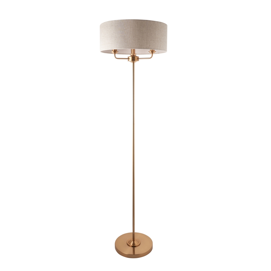 Endon 110724 - Stehleuchte HIGHCLERE 1xE14/40W/230V beige/Messing