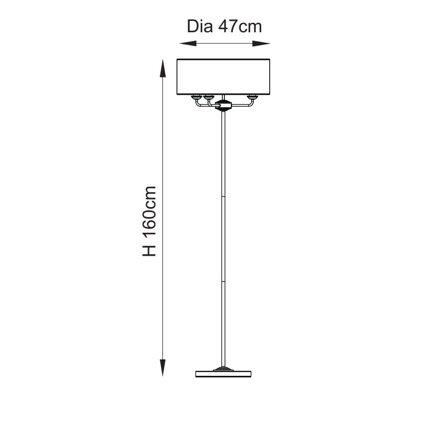 Endon 110724 - Stehleuchte HIGHCLERE 1xE14/40W/230V beige/Messing