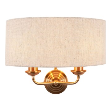 Endon 110726 - Wandleuchte HIGHCLERE 2xE14/40W/230V beige/Messing