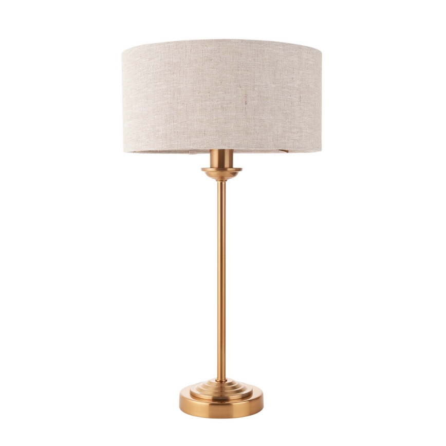 Endon 110728 - Tischlampe HIGHCLERE 1xE14/7W/230V beige/messing Ø 25 cm