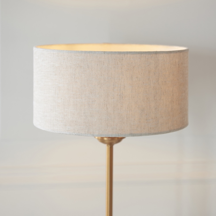 Endon 110728 - Tischlampe HIGHCLERE 1xE14/7W/230V beige/messing Ø 25 cm