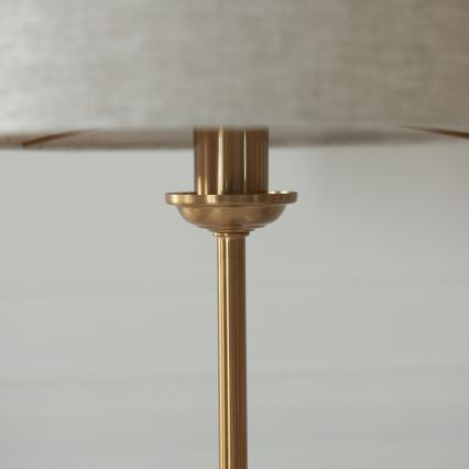 Endon 110728 - Tischlampe HIGHCLERE 1xE14/7W/230V beige/messing Ø 25 cm