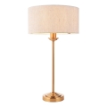 Endon 110728 - Tischlampe HIGHCLERE 1xE14/7W/230V beige/messing Ø 25 cm