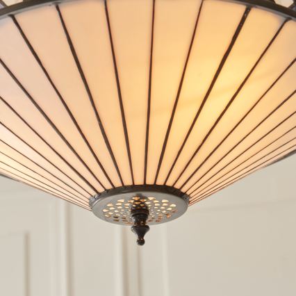 Endon 111870 - Tiffany FARGO Kronleuchter mit Kette, 3xE27/10W/230V, Ø 41,5 cm