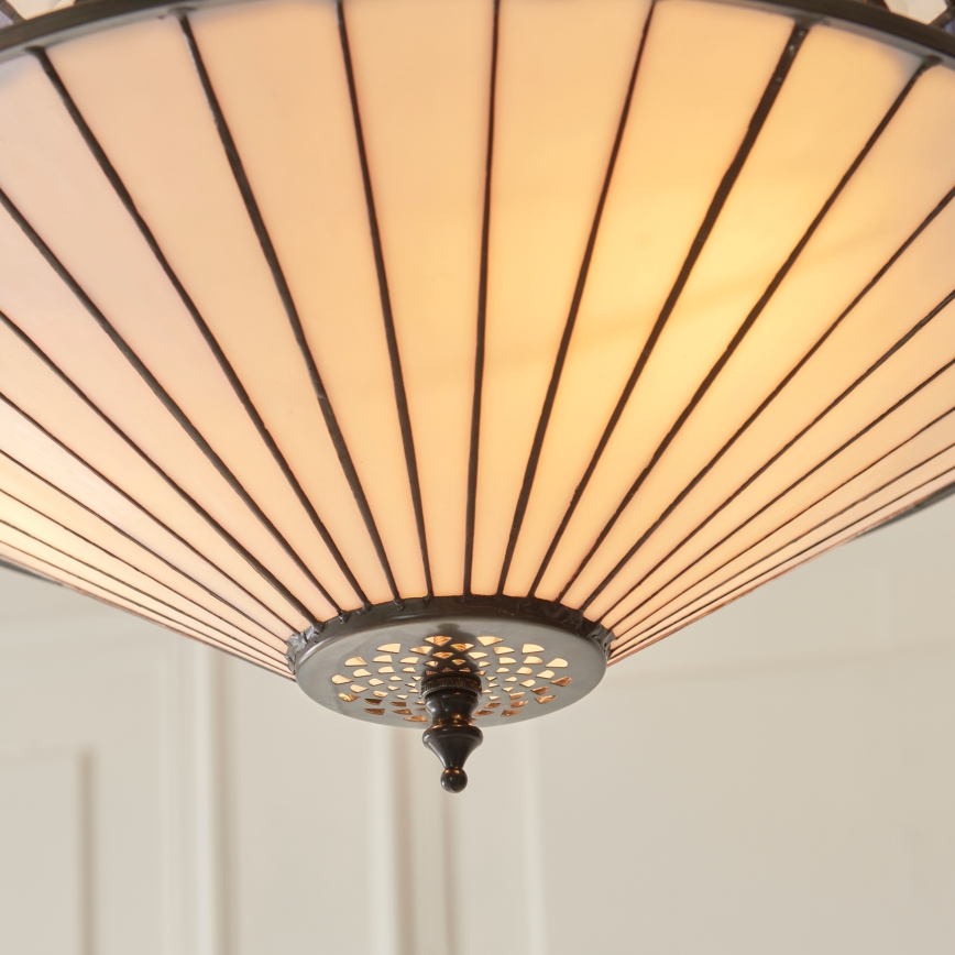 Endon 111870 - Tiffany FARGO Kronleuchter mit Kette, 3xE27/10W/230V, Ø 41,5 cm