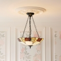 Endon 111879 - Tiffany-Kronleuchter an Kette INGRAM 3xE27/10W/230V Ø 45 cm