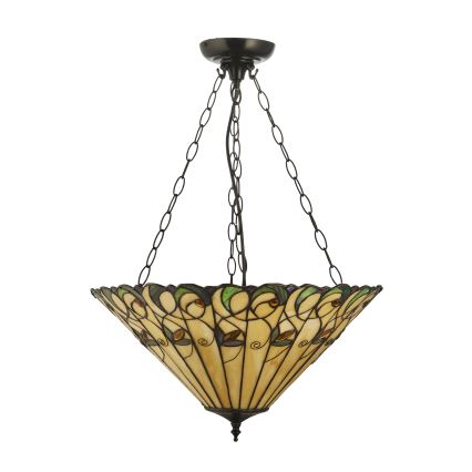 Endon 111881 - Tiffany-Hängeleuchte JAMELIA an Kette, 3xE27/10W/230V, Ø 50 cm