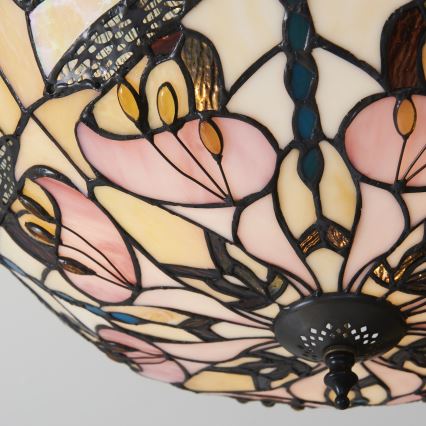 Endon 111892 - Aufgesetzte Tiffany-Deckenleuchte ASHTON 3xE27/10W/230V Ø 45 cm