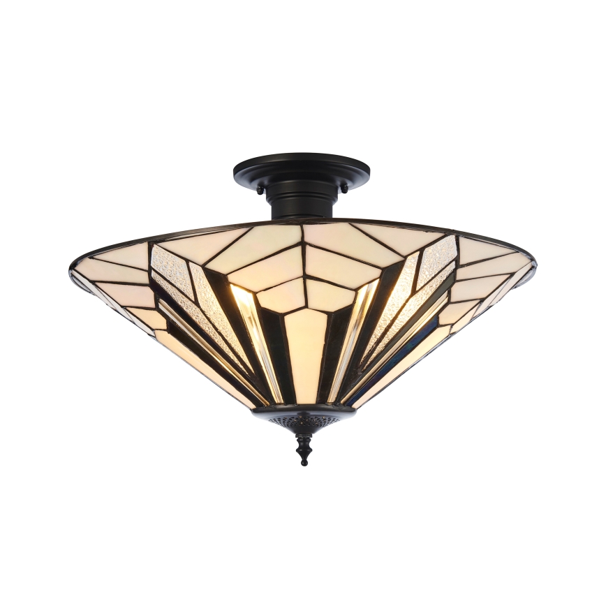 Endon 111895 - Aufgesetzte Tiffany-Deckenleuchte ASTORIA, 3xE27/10W/230V, Ø 48 cm