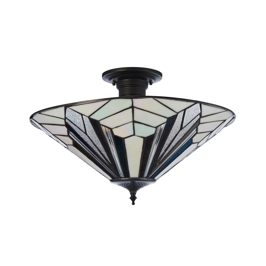 Endon 111895 - Aufgesetzte Tiffany-Deckenleuchte ASTORIA, 3xE27/10W/230V, Ø 48 cm