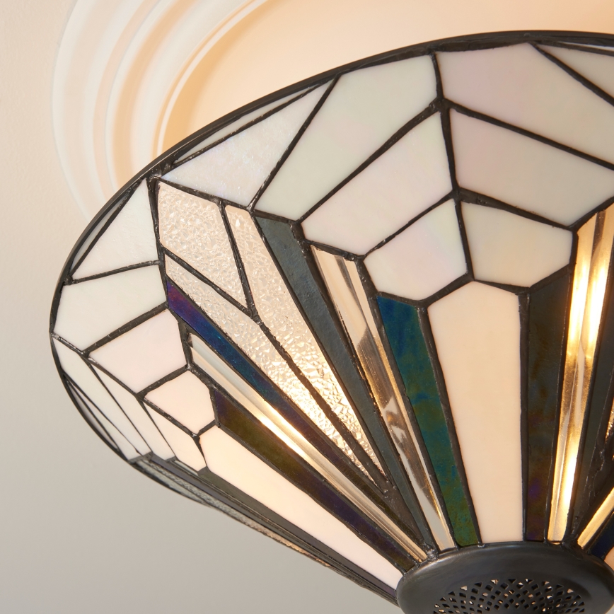 Endon 111895 - Aufgesetzte Tiffany-Deckenleuchte ASTORIA, 3xE27/10W/230V, Ø 48 cm