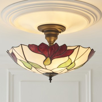 Endon 111896 - Aufputz-Tiffany-Deckenleuchte BOTANICA 3xE27/10W/230V Ø 45 cm