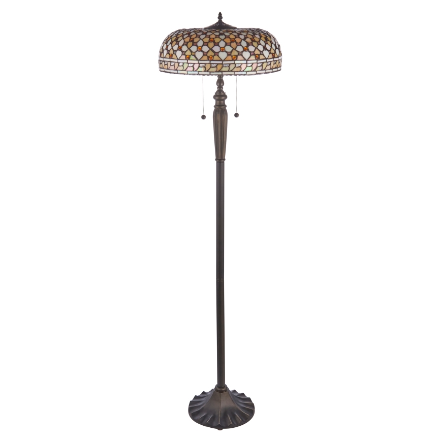 Endon 111921 - Tiffany-Stehlampe MILLE FEUX 2xE27/10W/230V Ø 45 cm