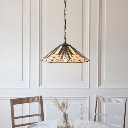 Endon 111922 - Kronleuchter mit Kette Tiffany ASTORIA 3xE27/10W/230V Ø 48 cm