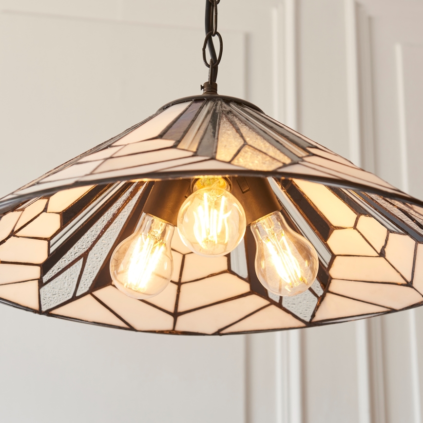 Endon 111922 - Kronleuchter mit Kette Tiffany ASTORIA 3xE27/10W/230V Ø 48 cm