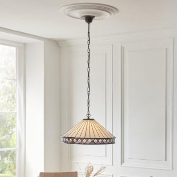 Endon 111961 - Tiffany FARGO Kronleuchter mit Kette 3xE27/10W/230V Durchmesser 50 cm