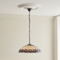 Endon 111985 - Kronleuchter mit Kette Tiffany HUTCHINSON, 3x E27/10 W/230 V, Ø 50 cm