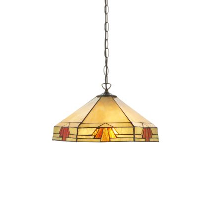 Endon 111989 - Tiffany-Hängeleuchte an Kette NEVADA 3xE27/10W/230V Ø 40 cm