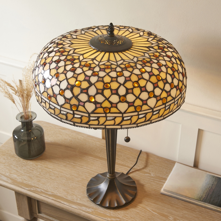 Endon 112178 - Tischleuchte Tiffany MILLE FEUX 2xE14/40W/230V Ø 45 cm