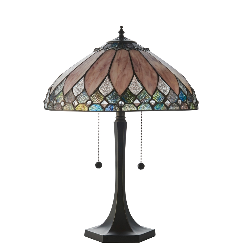 Endon 112183 - Tischlampe Tiffany BROOKLYN 2xE14/10W/230V Ø 40 cm