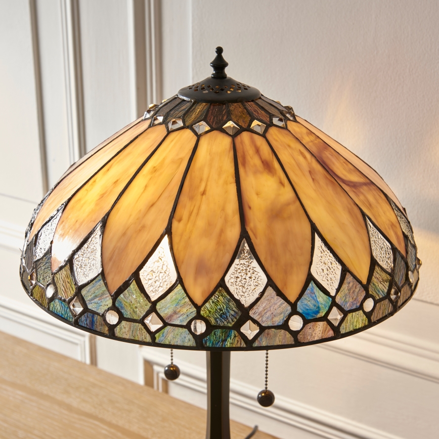Endon 112183 - Tischlampe Tiffany BROOKLYN 2xE14/10W/230V Ø 40 cm