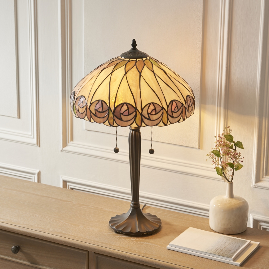Endon 112184 - Tischlampe Tiffany HUTCHINSON 2xE27/10W/230V Ø 40 cm