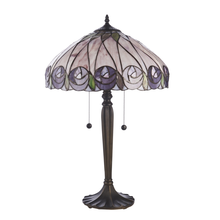 Endon 112184 - Tischlampe Tiffany HUTCHINSON 2xE27/10W/230V Ø 40 cm