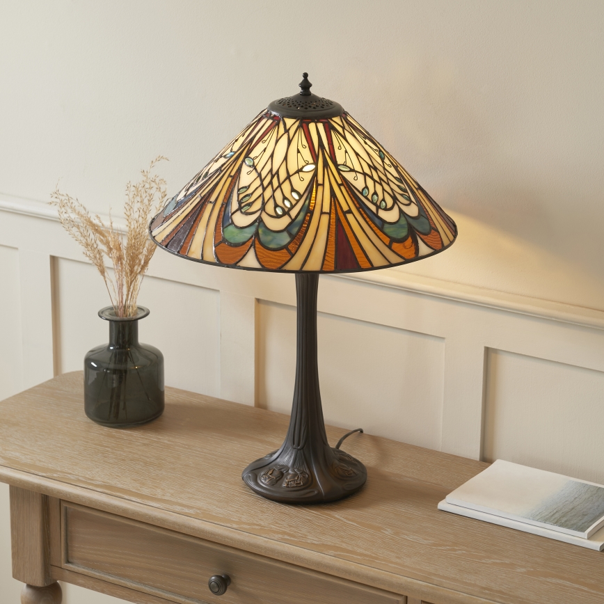 Endon 112185 - Tischlampe Tiffany HECTOR 1xE27/10W/230V Ø 40 cm