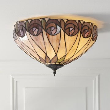 Endon 112188 - Tiffany-Deckenleuchte HUTCHINSON, 2x E27/60 W/230 V, Ø 40 cm