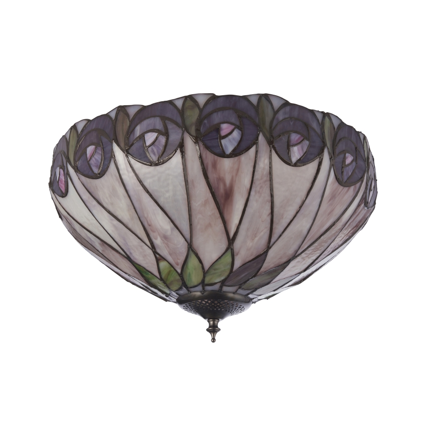 Endon 112188 - Tiffany-Deckenleuchte HUTCHINSON, 2x E27/60 W/230 V, Ø 40 cm