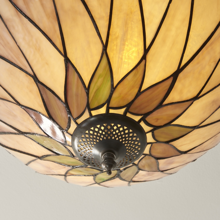 Endon 112188 - Tiffany-Deckenleuchte HUTCHINSON, 2x E27/60 W/230 V, Ø 40 cm
