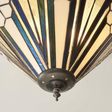 Endon 112191 - Deckenleuchte Tiffany ASTORIA 2xE27/60W/230V, Durchmesser 40 cm