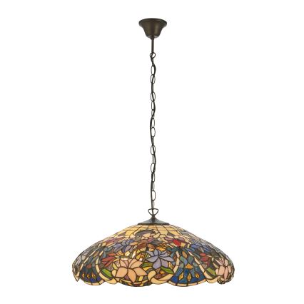 Endon 112193 - Tiffany-Kronleuchter an Kette SULLIVAN 3xE27/60W/230V Ø 57 cm