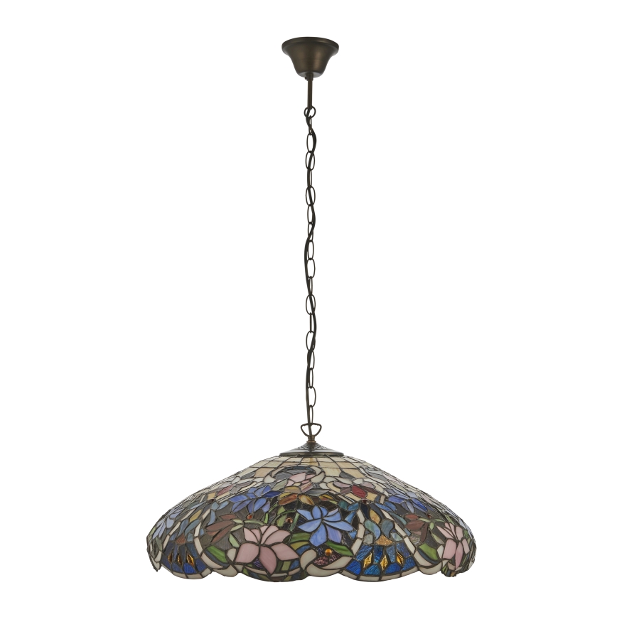Endon 112193 - Tiffany-Kronleuchter an Kette SULLIVAN 3xE27/60W/230V Ø 57 cm