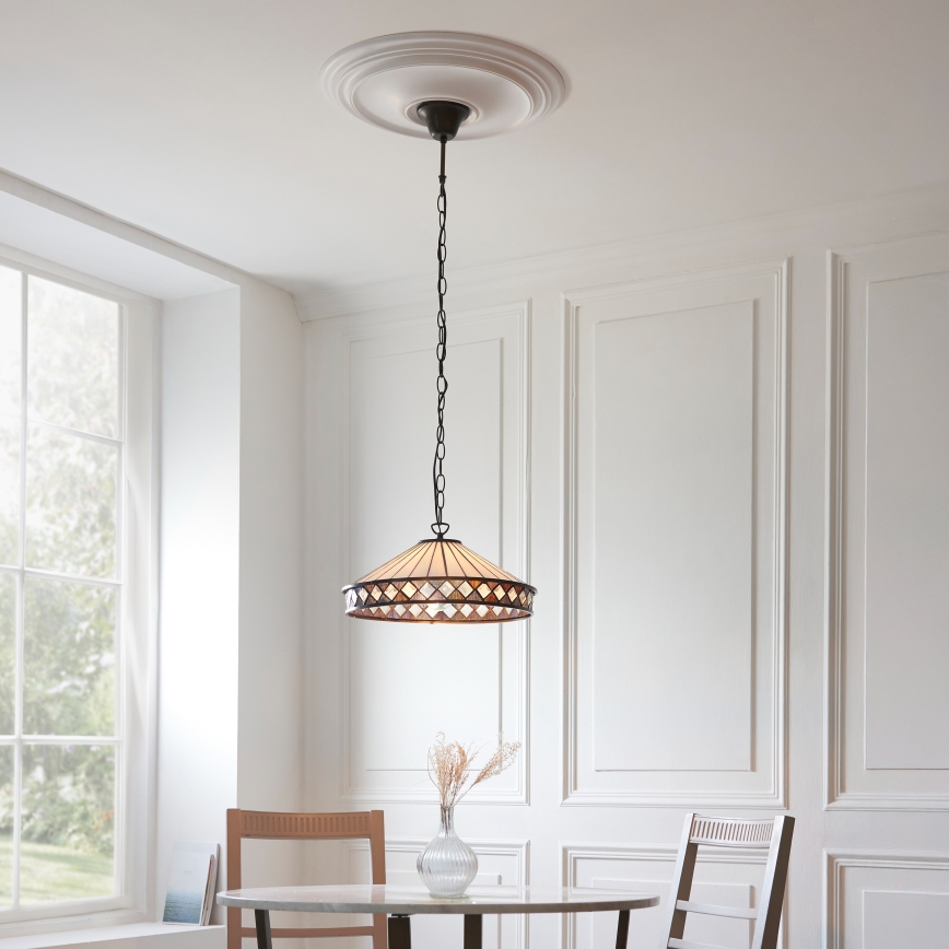 Endon 112196 - Tiffany-Pendelleuchte FARGO an Kette 1xE27/60W/230V Ø 41,5 cm