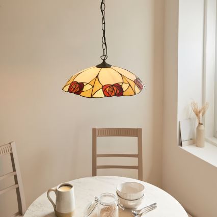 Endon 112197 - Kronleuchter an Kette Tiffany INGRAM 1xE27/60W/230V Ø 45 cm