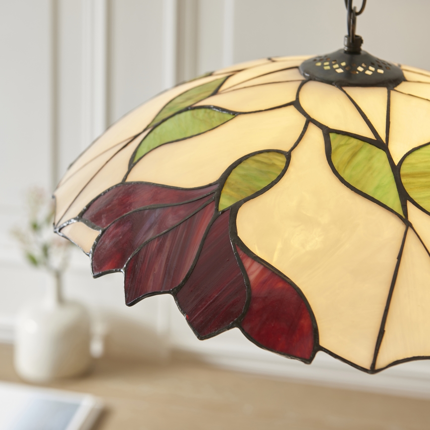 Endon 112246 - Kronleuchter an Kette Tiffany BOTANICA 1xE27/60W/230V Ø 45 cm