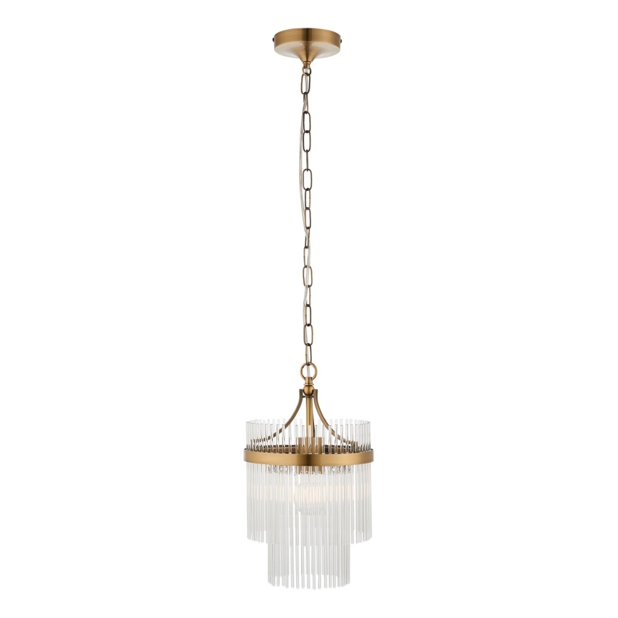 Endon 112572 - Kronleuchter mit Kette MARIETTA 1xE27/10W/230V Messing/klar
