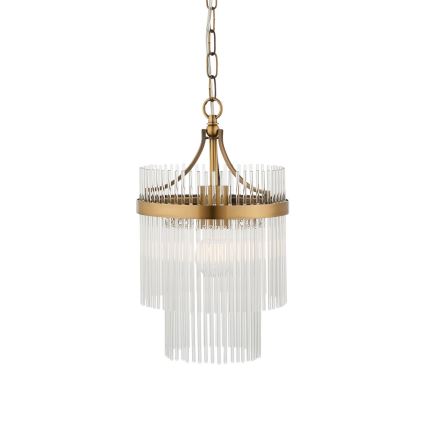 Endon 112572 - Kronleuchter mit Kette MARIETTA 1xE27/10W/230V Messing/klar