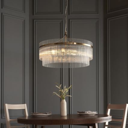 Endon 112574 - Kronleuchter mit Kette MARIETTA GRAND 7xE14/7W/230V Messing/klar
