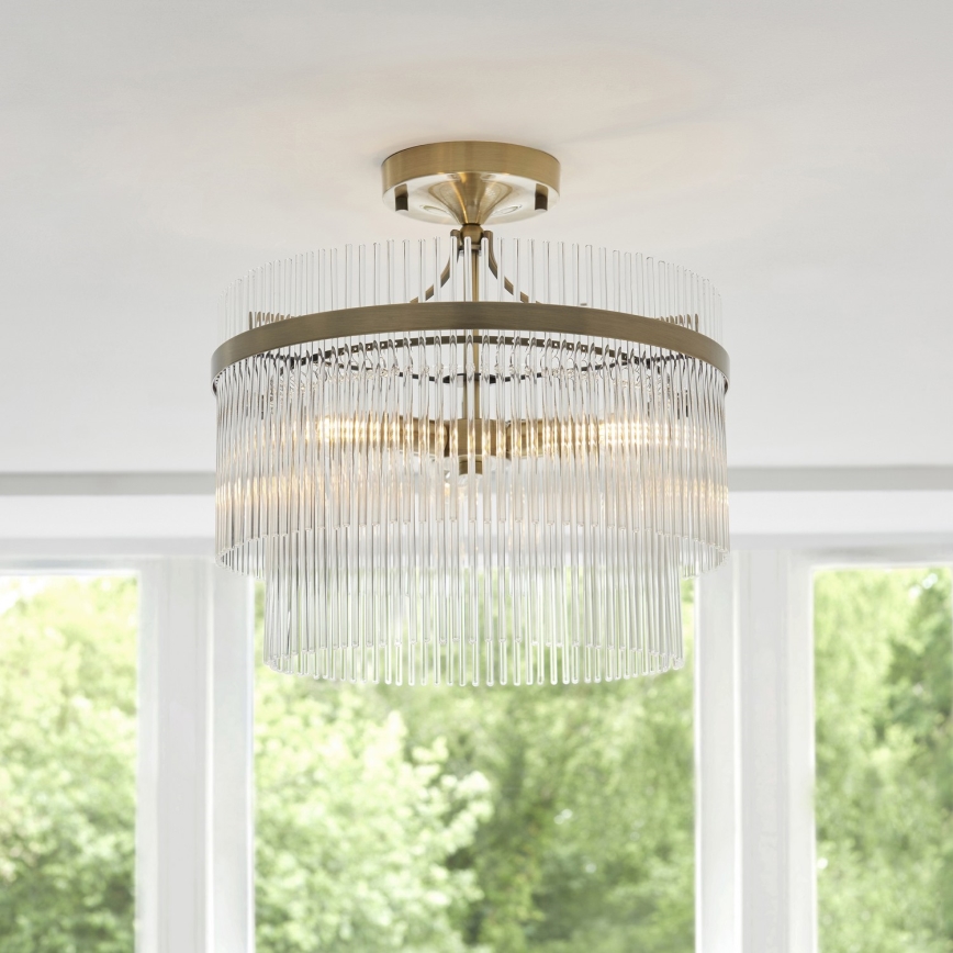 Endon 112575 - Anbau-Kronleuchter MARIETTA 3xE14/7W/230V Messing/klar