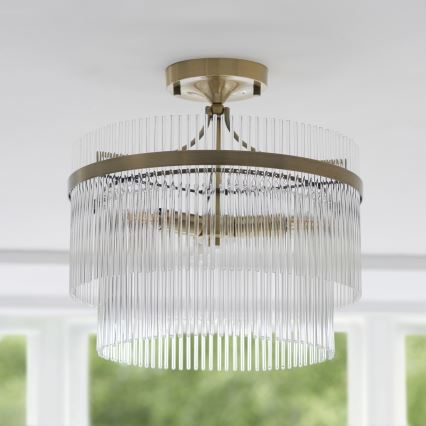 Endon 112575 - Anbau-Kronleuchter MARIETTA 3xE14/7W/230V Messing/klar