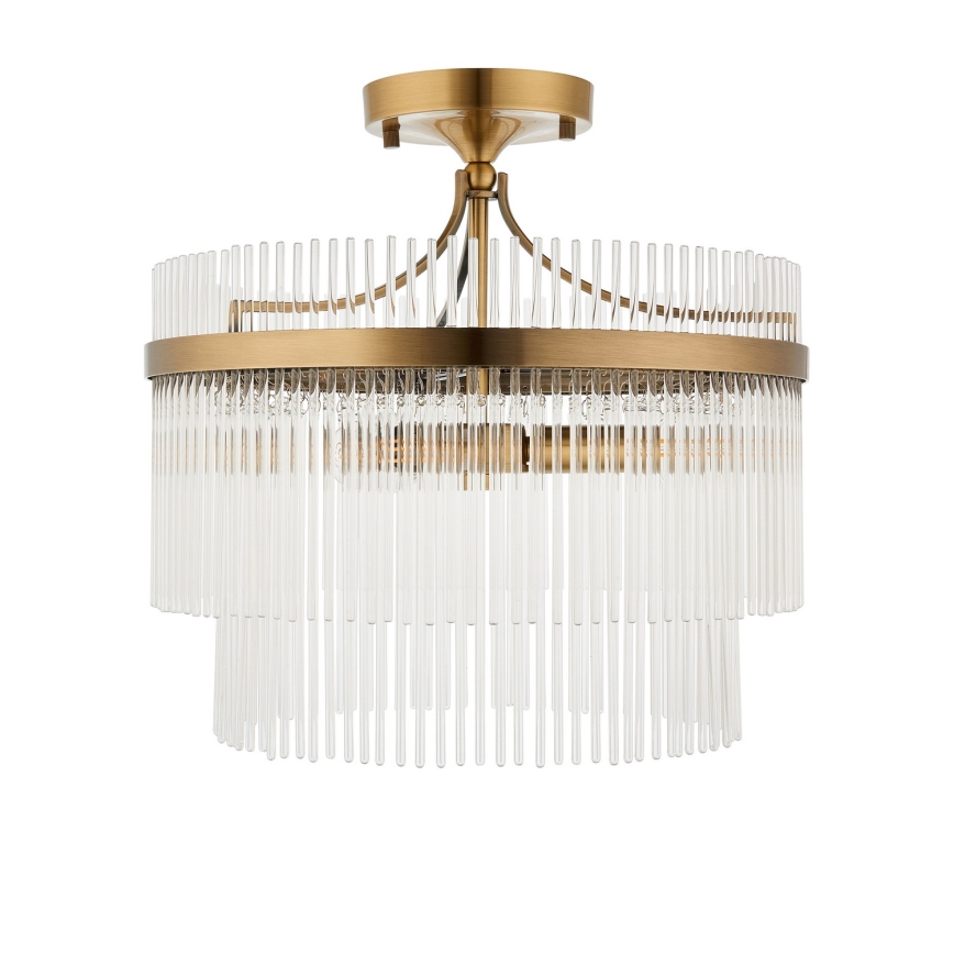 Endon 112575 - Anbau-Kronleuchter MARIETTA 3xE14/7W/230V Messing/klar