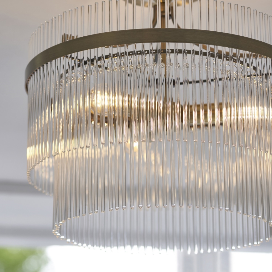 Endon 112575 - Anbau-Kronleuchter MARIETTA 3xE14/7W/230V Messing/klar