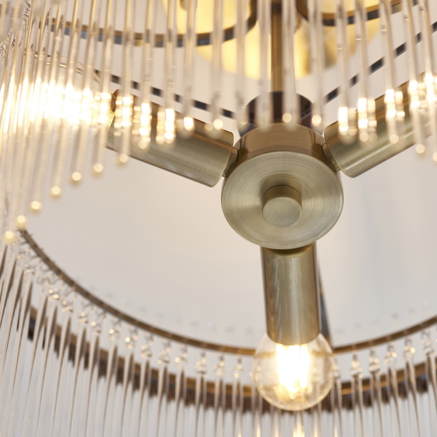 Endon 112575 - Anbau-Kronleuchter MARIETTA 3xE14/7W/230V Messing/klar