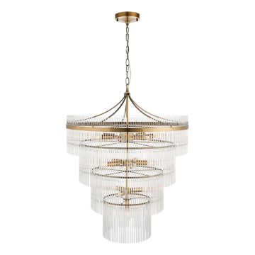 Endon 112576 - Kronleuchter an Kette MARIETTA 16xE14/6W/230V Messing/klar